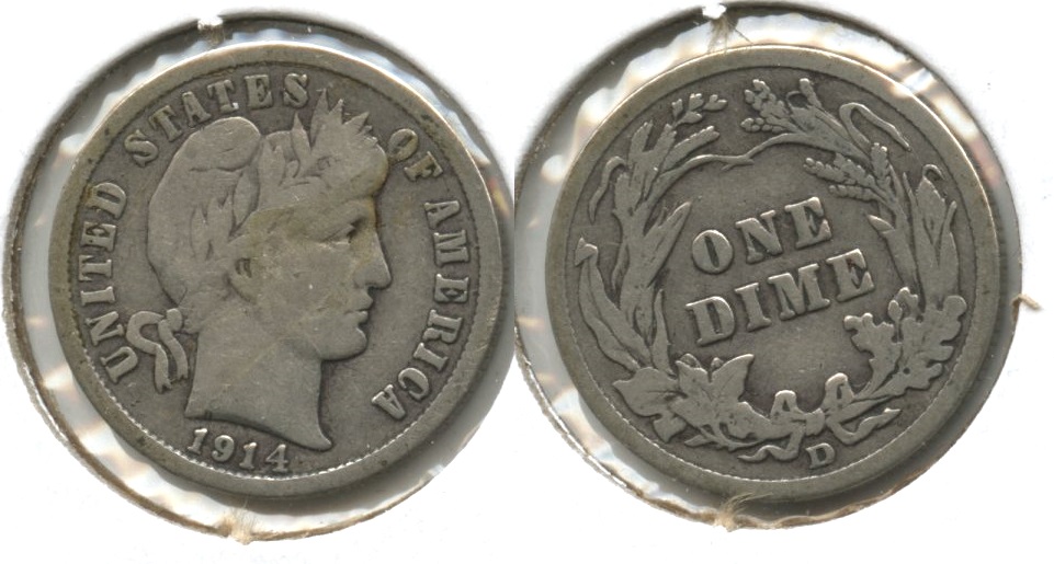 1914-D Barber Dime VG-8 #e
