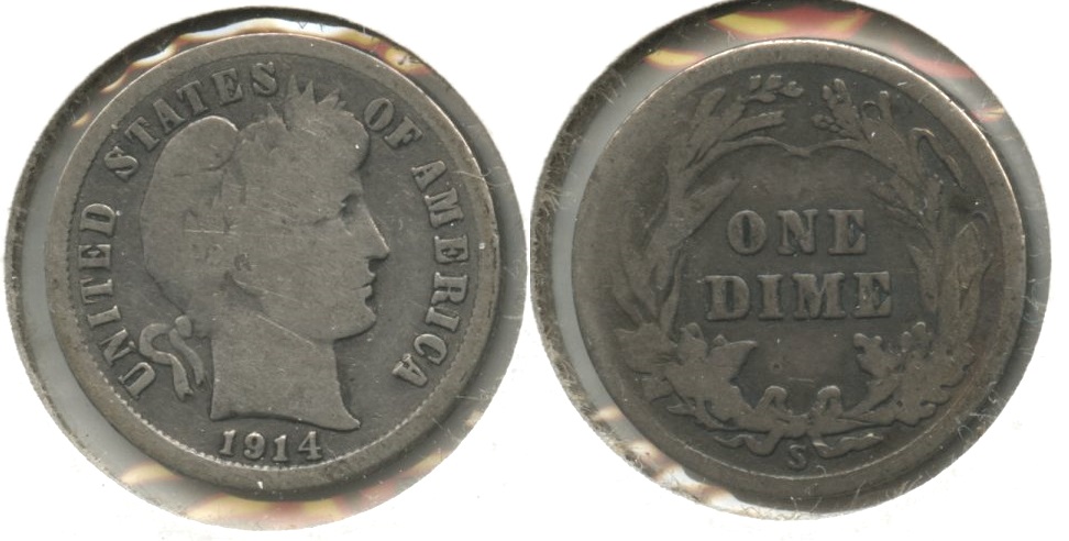 1914-S Barber Dime Good-4 #a
