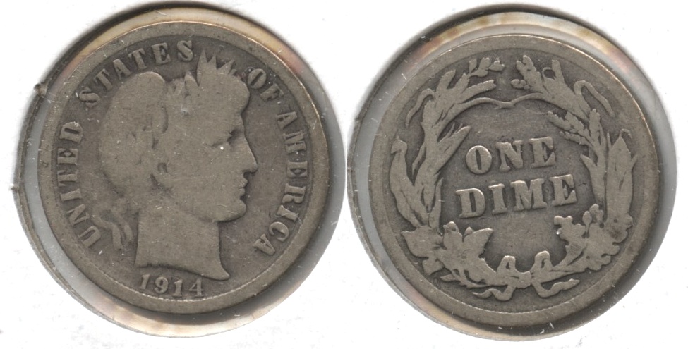 1914 Barber Dime Good-4