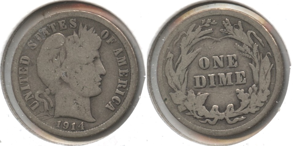 1914 Barber Dime Good-4 #a