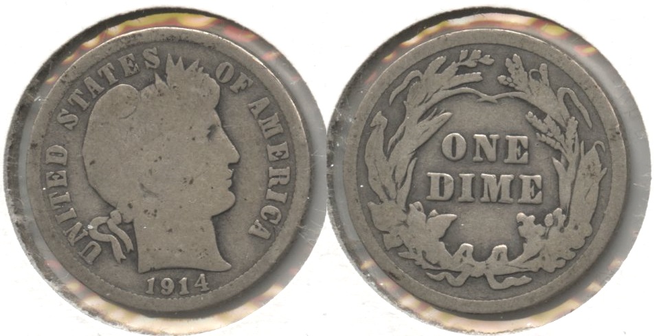 1914 Barber Dime Good-4 #ag
