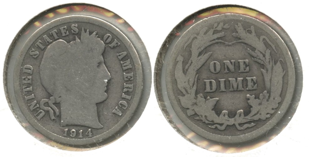 1914 Barber Dime Good-4 #ai