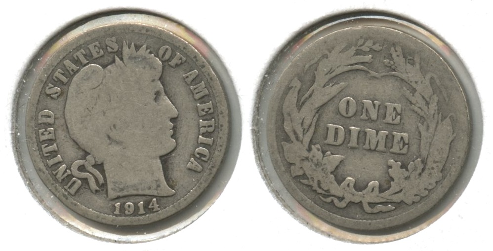 1914 Barber Dime Good-4 #an