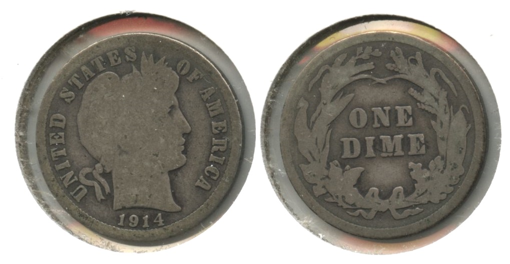 1914 Barber Dime Good-4 #ao