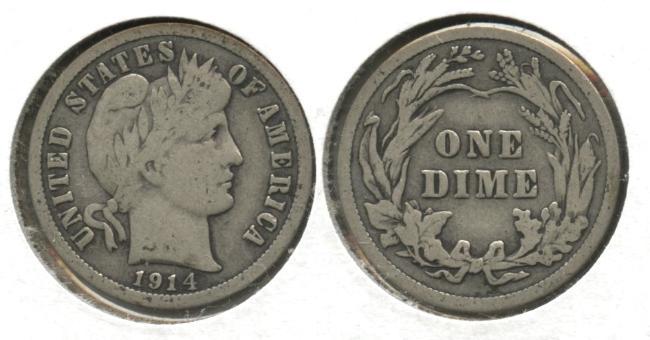1914 Barber Dime Good-4 #as