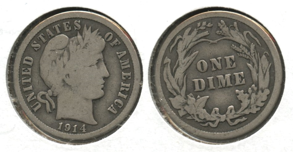 1914 Barber Dime Good-4 #at