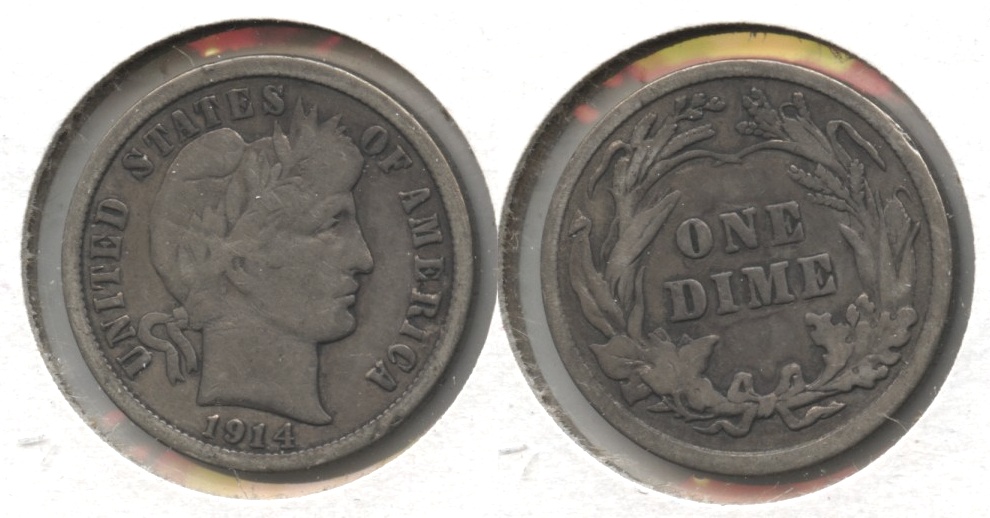 1914 Barber Dime Good-4 #j