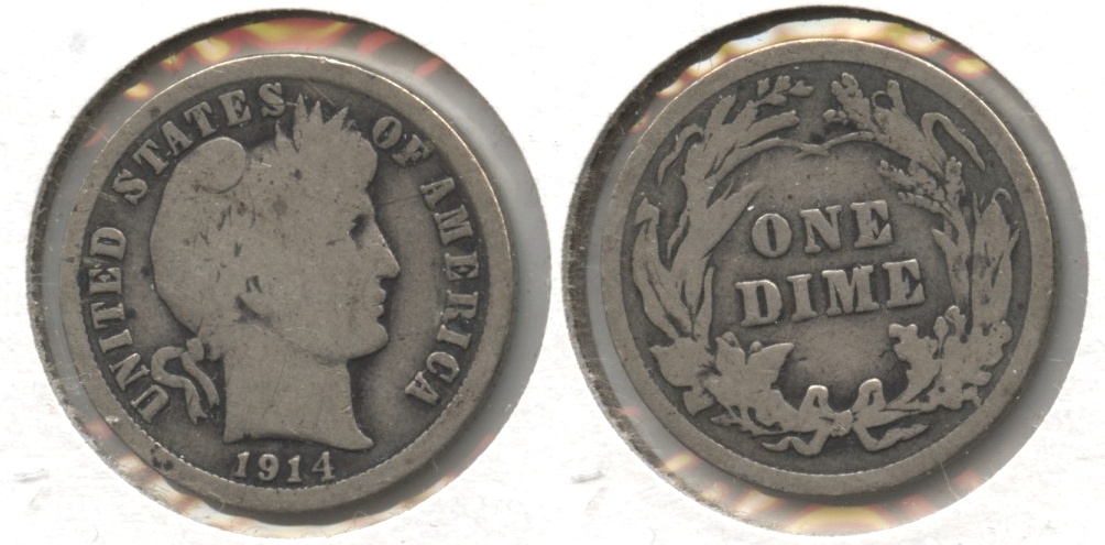 1914 Barber Dime Good-4 #m