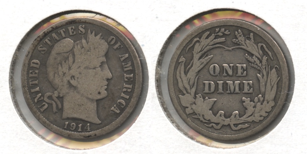 1914 Barber Dime Good-4 #y