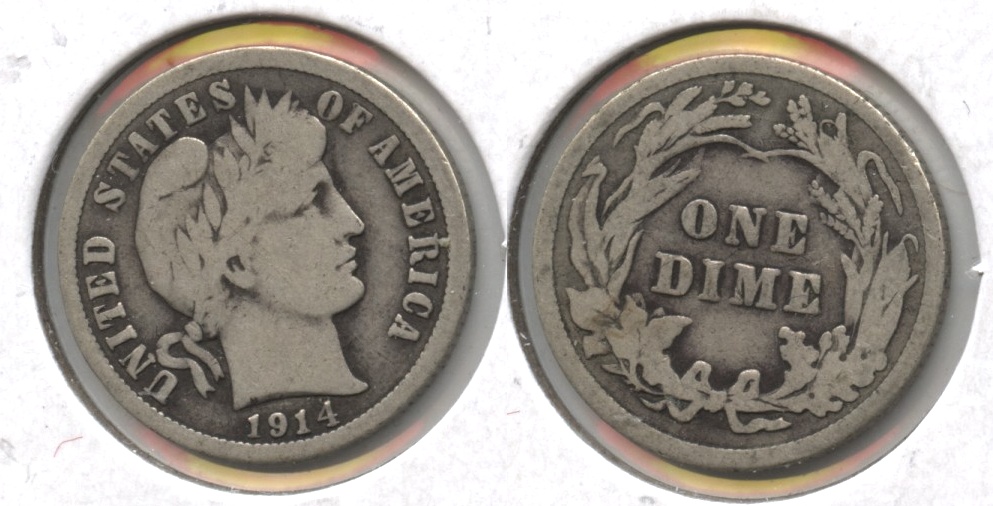 1914 Barber Dime VG-8