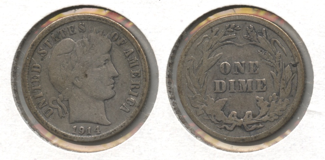 1914 Barber Dime VG-8 #f
