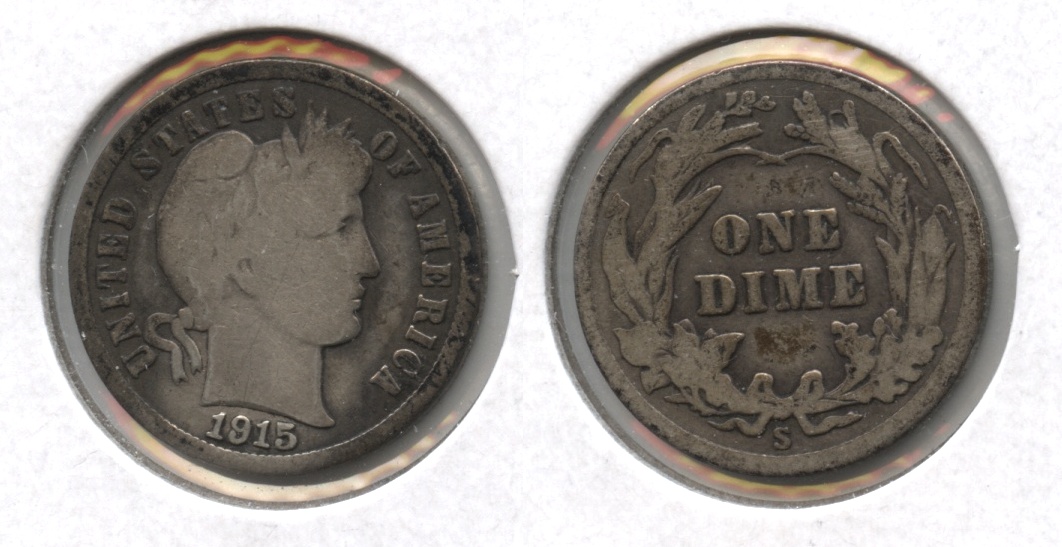 1915-S Barber Dime Good-4 #a