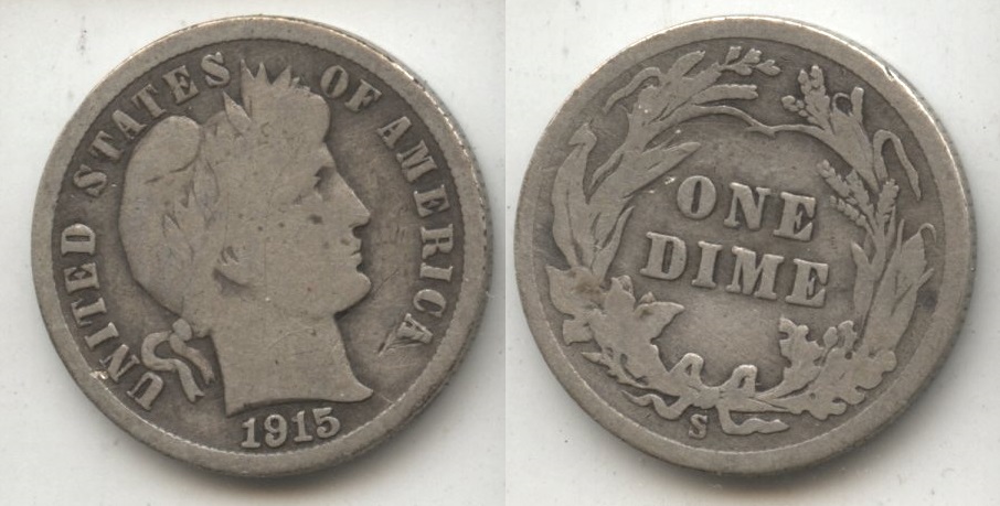 1915-S Barber Dime Good-4 #b