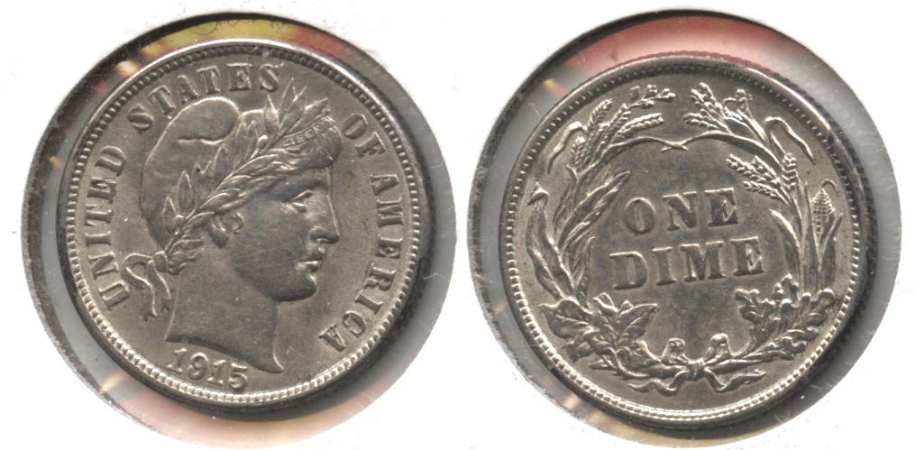 1915 Barber Dime AU-53