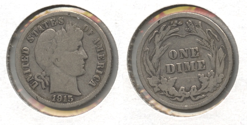 1915 Barber Dime Good-4 #a