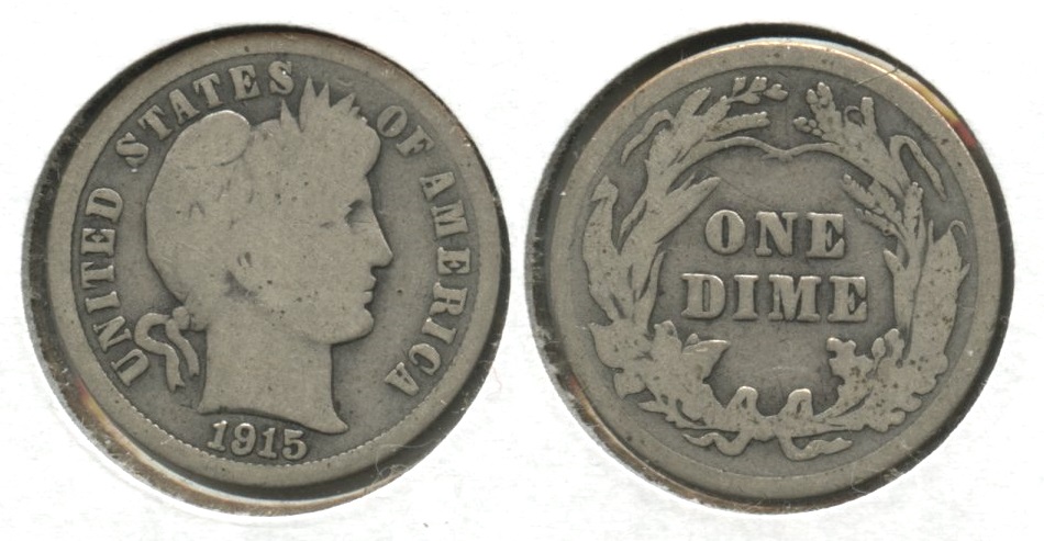 1915 Barber Dime Good-4 #d
