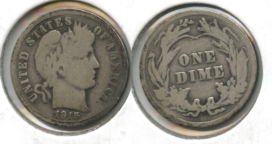 1915 Barber Dime Good-4 #e