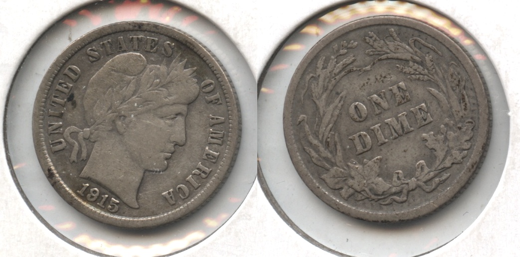 1915 Barber Dime VF-20 #b
