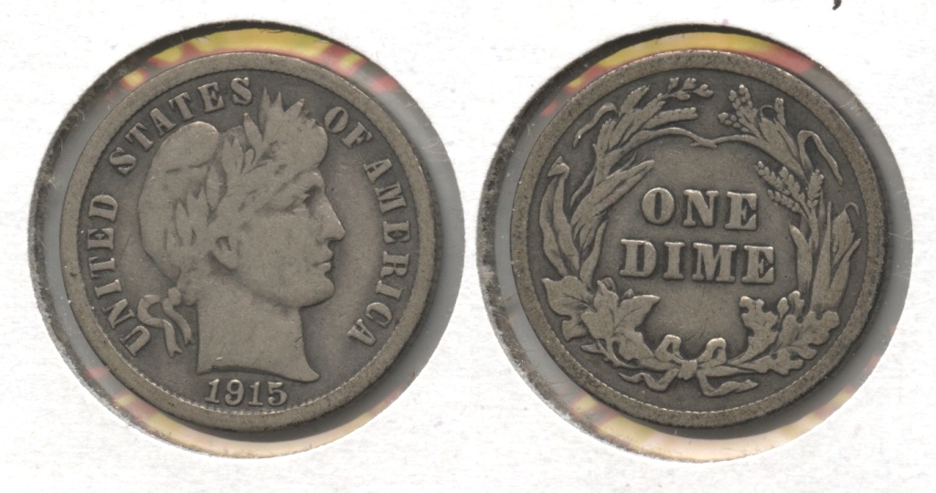 1915 Barber Dime VG-8 #a