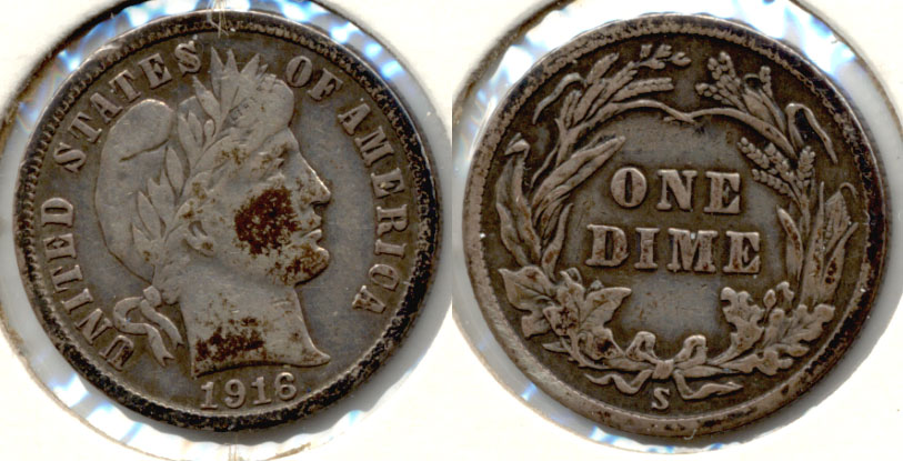 1916-S Barber Dime VF-20