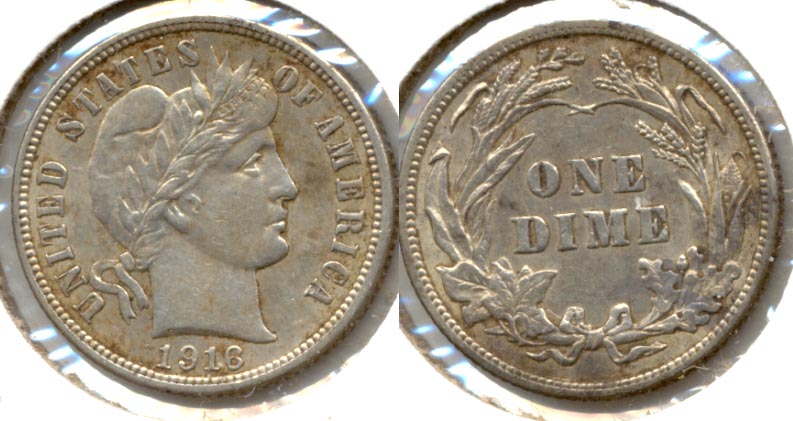 1916 Barber Dime AU-50 a