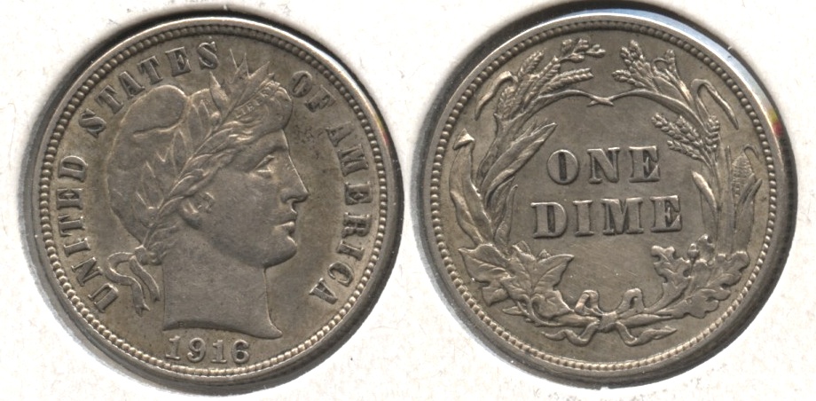 1916 Barber Dime AU-50 #b