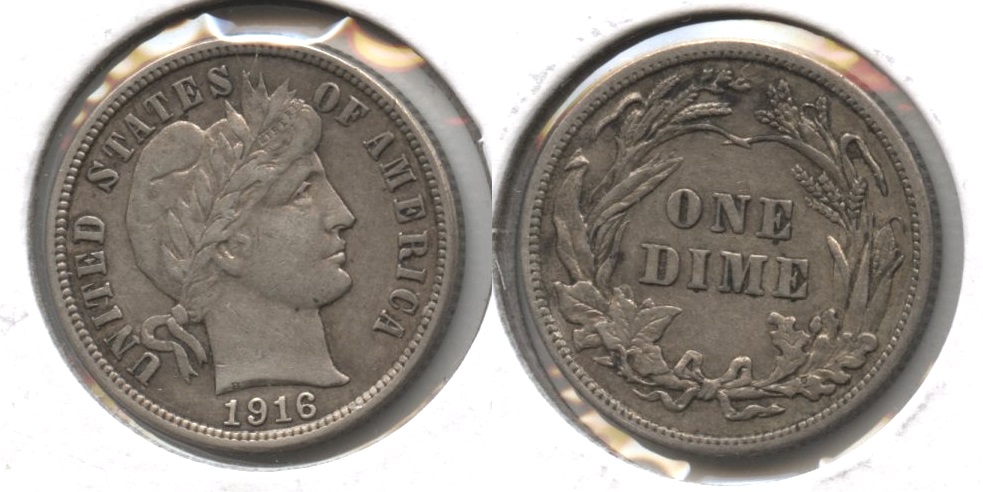1916 Barber Dime EF-40 #a
