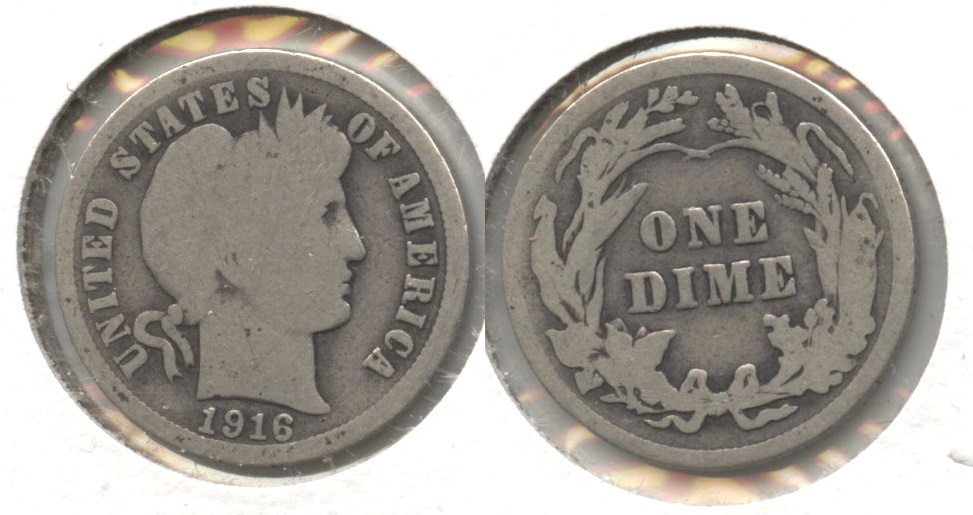 1916 Barber Dime Good-4 #ag