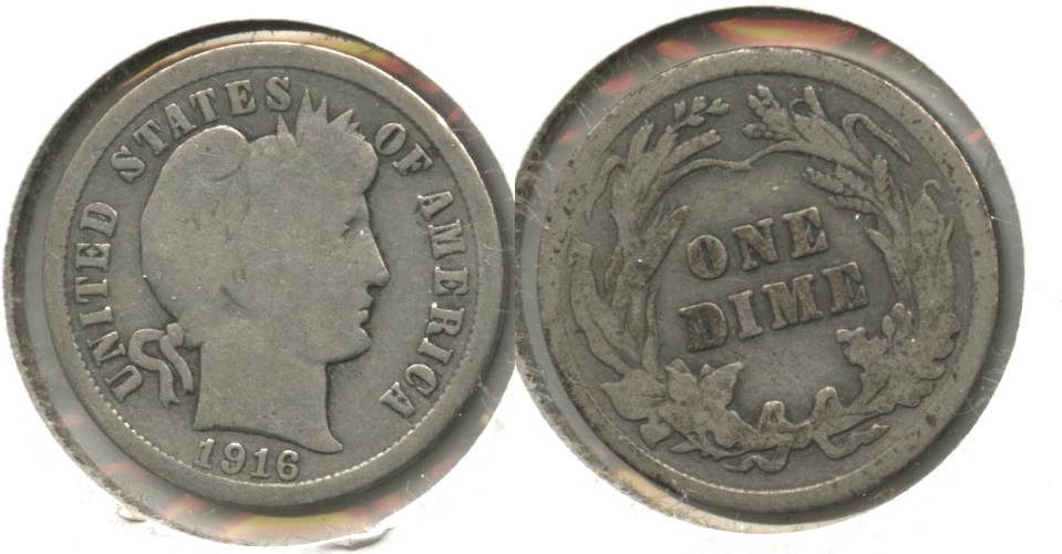1916 Barber Dime Good-4 #ah