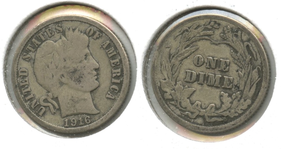 1916 Barber Dime Good-4 #am