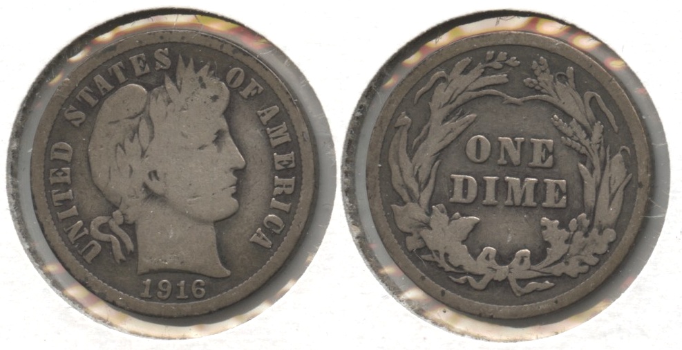 1916 Barber Dime Good-4 #d