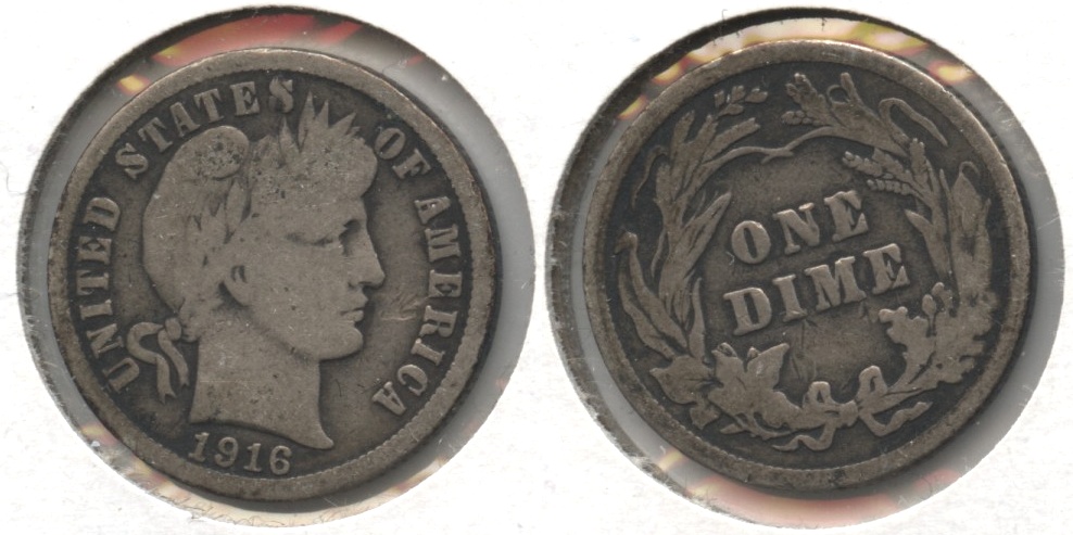 1916 Barber Dime Good-4 #e
