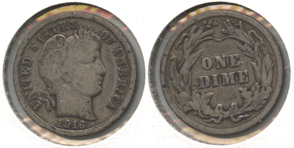 1916 Barber Dime Good-4 #l