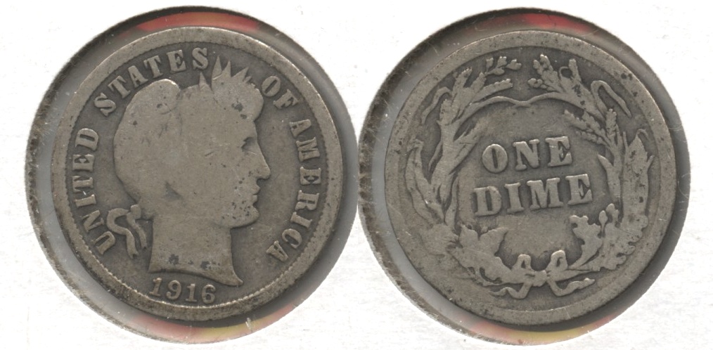 1916 Barber Dime Good-4 #o