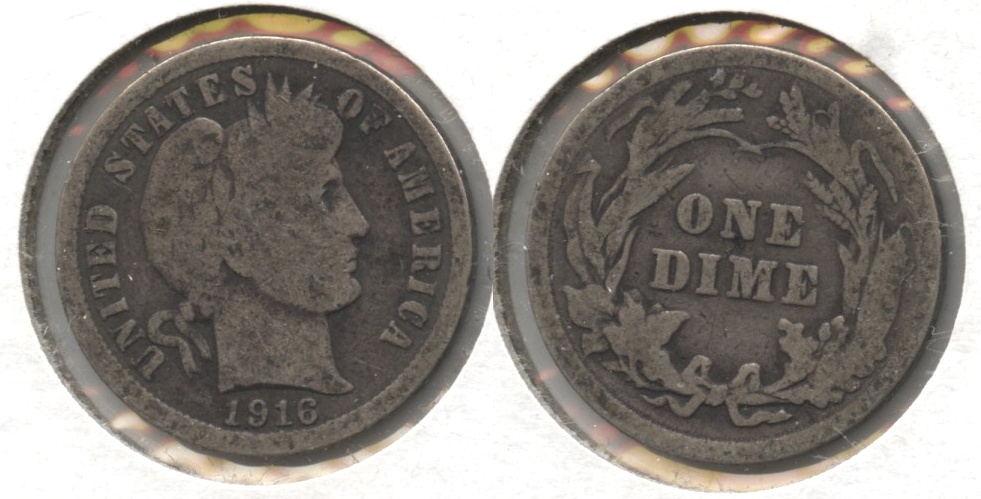 1916 Barber Dime Good-4 #q