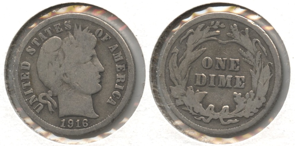 1916 Barber Dime Good-4 #r