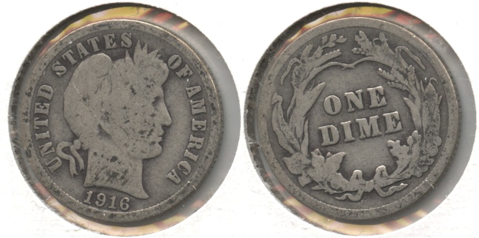1916 Barber Dime Good-4 #u
