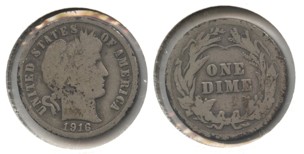 1916 Barber Dime Good-4 #y