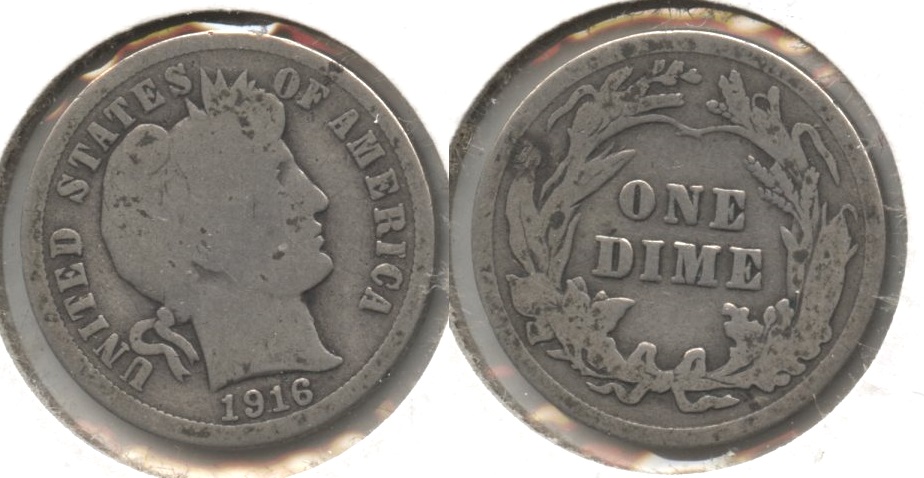 1916 Barber Dime Good-4 #z
