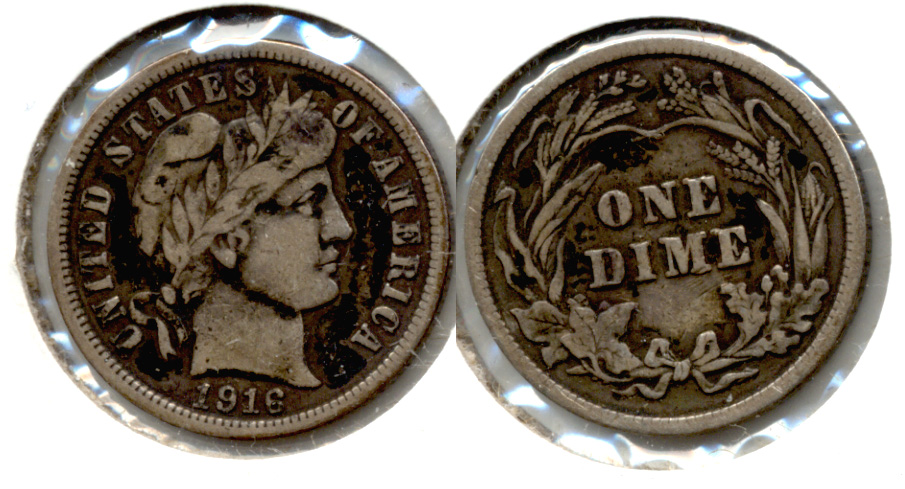 1916 Barber Dime VF-20 c