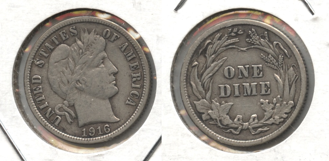 1916 Barber Dime VF-20 #f
