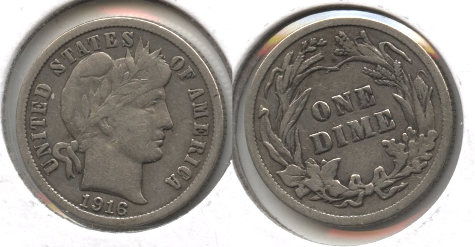 1916 Barber Dime VF-20 #h