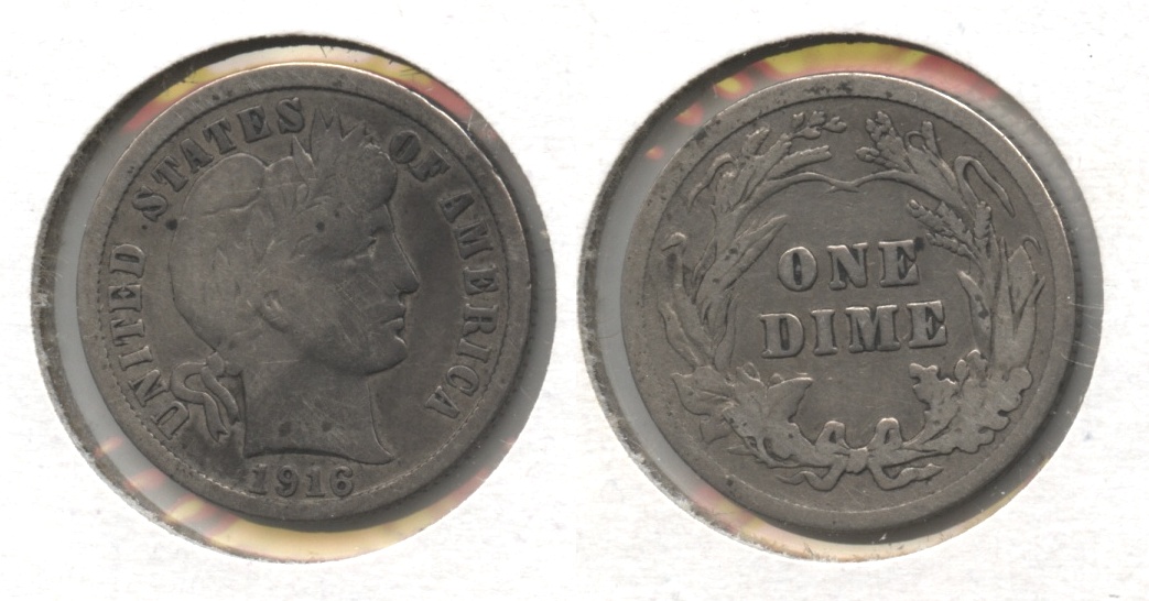 1916 Barber Dime VG-8 #a