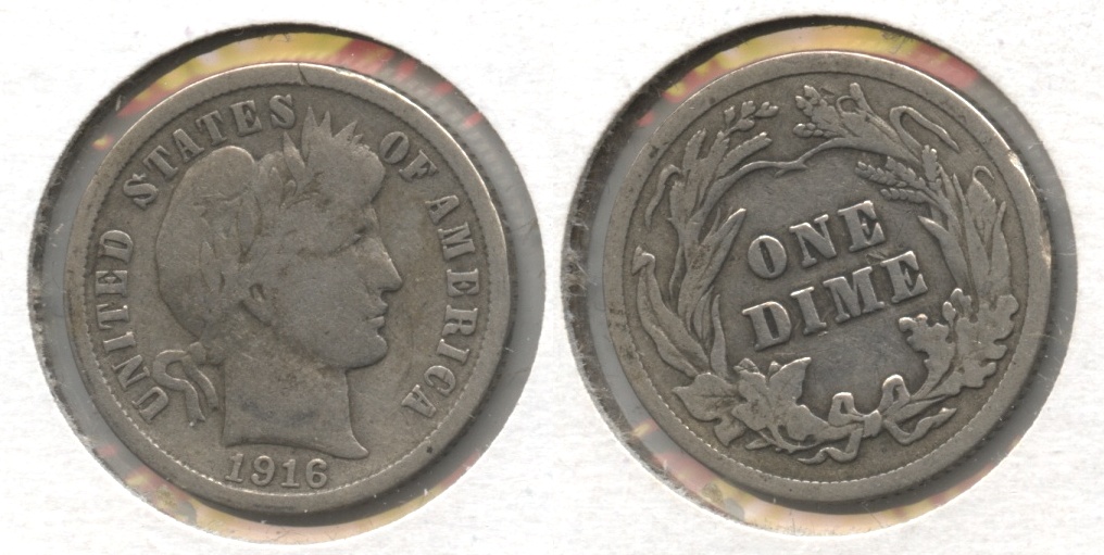 1916 Barber Dime VG-8 #c