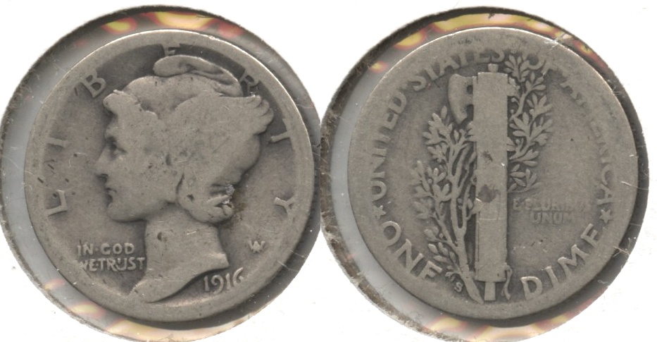 1916-S Mercury Dime AG-3 #f