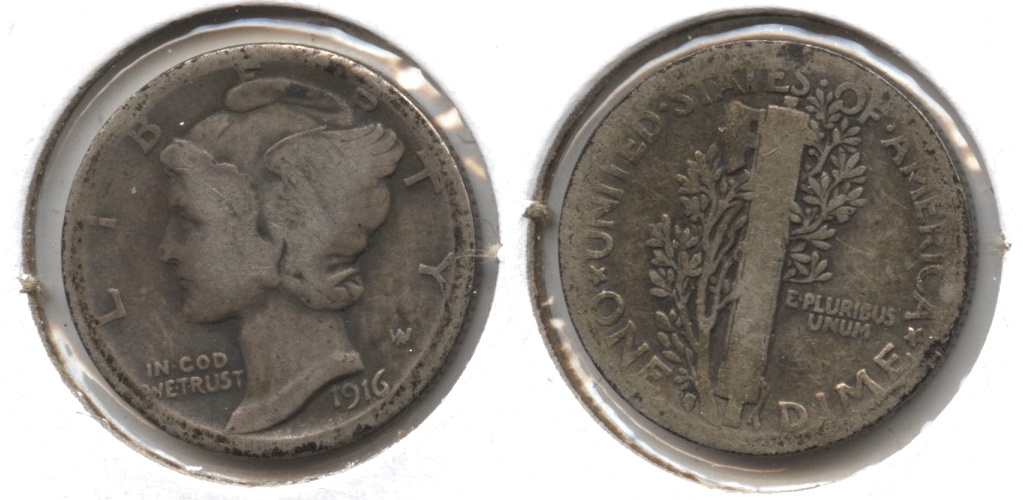 1916-S Mercury Dime AG-3 #h