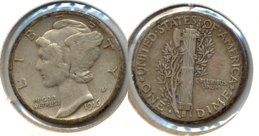 1916-S Mercury Dime VF-20 b