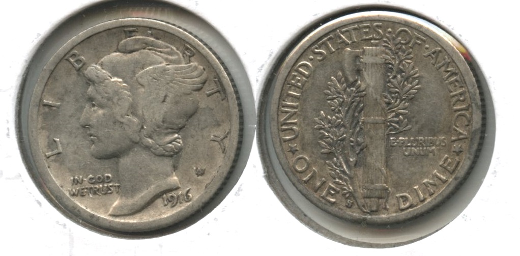 1916-S Mercury Dime VF-20 #f