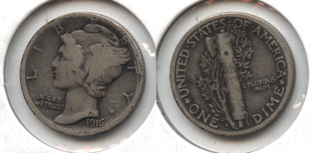 1916-S Mercury Dime VG-10 #a