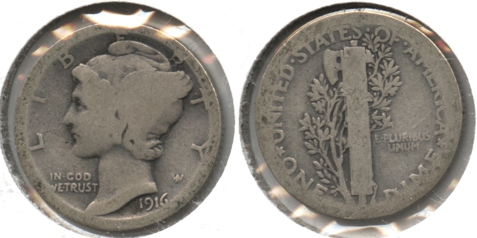 1916 Mercury Dime AG-3